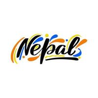 inspirierende handgeschriebene pinselschrift nepal. vektorkalligraphieillustration auf weißem hintergrund. typografie für banner, abzeichen, postkarten, t-shirts, drucke, poster. vektor