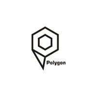 symbol vektor av bokstaven p polygon hexagon linje konst design