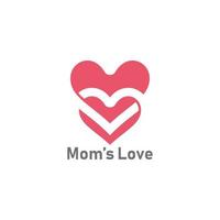 Mamas Liebessymbol Negativraum Logo Vektor
