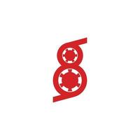 nummer 8 kuggremskiva lyft symbol logotyp vektor