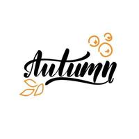 Herbstbeschriftung. inspirierende handgeschriebene Pinselschrift. vektorkalligraphievorratillustration lokalisiert auf weißem hintergrund. typografie für banner, abzeichen, postkarten, t-shirts, drucke. vektor