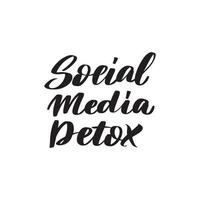 inspirierende handschriftliche Pinselschrift Social Media Detox. vektorkalligraphievorratillustration lokalisiert auf weißem hintergrund. typografie für banner, abzeichen, postkarten, t-shirts, drucke. vektor