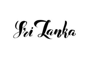 inspirerande handskrivna borste bokstäver sri lanka. vektor kalligrafi illustration på vit bakgrund. typografi för banderoller, märken, vykort, t-shirt, tryck, affischer.