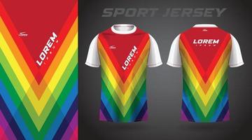 farbenfrohes T-Shirt-Sporttrikot-Design vektor