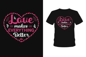 Liebe macht alles Hand Schriftzug Kalligraphie T-Shirt-Designs. vektor