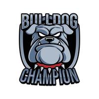 Bulldogge-Kopf-Logo für Sport und Esport isoliert auf weißem Hintergrund vektor
