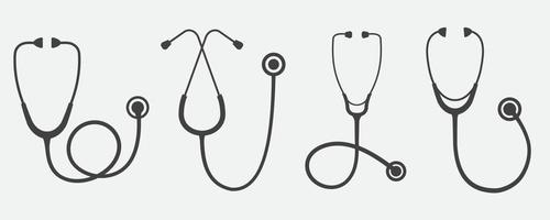 medizinisches Stethoskop-Symbol isoliert auf weißem Hintergrund vektor