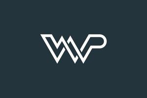 wp brev logotyp design vektor mall