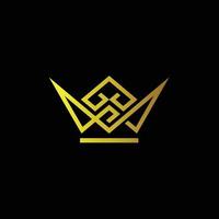 drottningkrona, guld, elegant, enkel, design, lyx, kunglig, svart bakgrund. vektor