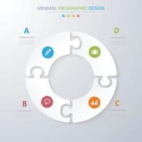 Business-Infografik-Vorlage mit Symbol, Vektor-Design-Illustration vektor