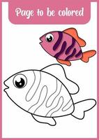 Malbuch für Kinder süßer Fisch vektor