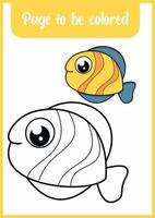 Malbuch für Kinder süßer Fisch vektor