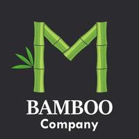 buchstabe m bambus logo vorlage illustration. passend für Ihr Unternehmen. vektor
