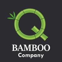 bokstaven q bambu logotyp mall illustration. lämplig för ditt företag. vektor