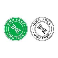 GVO-freies Logo. Vektor grünes Non-GMO-Logo-Zeichen für gesundes Lebensmittelverpackungsdesign.