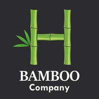 bokstaven h bambu logotyp mall illustration. lämplig för ditt företag. vektor