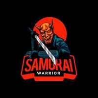 samurajkonstverk för logotyp och maskot vektor