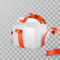 offene geschenkbox mit roter schleife isoliert vektor