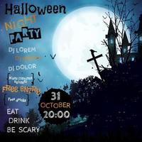 vertikale poster halloween nacht party.iinvitation vorlage. vektor