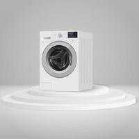 realistische weiße Frontlader-Waschmaschine vektor