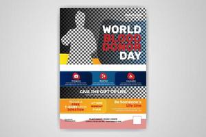 världens blodgivare dag hälsovård medicinsk flygblad affisch mall design gratis nedladdning vektor
