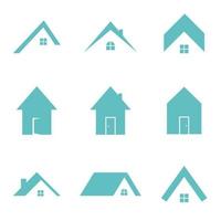 satz des hauslogoillustrations-designvektors. Haus, Immobilien, Eigentumssymbolvektor-Illustrationsdesign. vektor