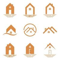 satz des hauslogoillustrations-designvektors. Haus, Immobilien, Eigentumssymbolvektor-Illustrationsdesign. vektor