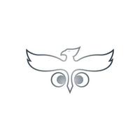 örn och uggla fågel logotyp med stora ögon i svart vektor