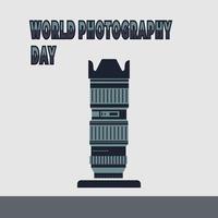 världsfotograferingsdagen, perfekt design, vektorillustration och text vektor