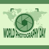 Weltfotografietag, perfektes Design, Vektorgrafik und Text vektor