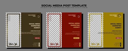 braune rote und gelbe Vektor-Social-Media-Post-Vorlage, Vektorgrafiken, Illustration und Text, einfaches Design vektor