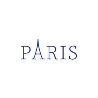 Moderne Wortmarke Paris und Eiffelturm-Logo-Design