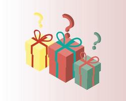 Mystery Box oder Geschenk mit zufälligen Gegenständen, die Sie überraschen werden vektor
