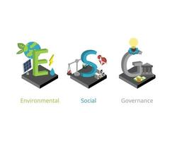ESG oder Umwelt, Soziales und Unternehmensführung für sozial verantwortliche Anleger vektor
