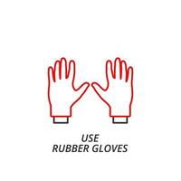 Verwenden Sie den Symbolvektor für Gummihandschuhe. Tragen Sie Handschuhe Symbol Vektor Linienstil