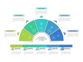 infografiken für geschäftsprozessdiagramme mit 5 schritten, zeitachsen-infografikelementen. Folienvorlage für Unternehmenspräsentationen. modernes Vektor-Info-Grafik-Layout-Design. vektor