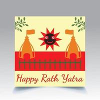 glückliches rath yatra-schablonendesign vektor