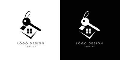 abstraktes Realitäts-Home-Logo-Design, Key-Logo-Design, Home-Verkauf, Home-Kauf, Immobilien-Vektor-Logo-Design vektor