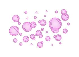 rosafarbene Blase auf einem weißen, isolierten Hintergrund. zischende Luft- oder Wasserblasen auf weißem Hintergrund. sprudelnde Funkeln. Gummi. Vektor-Cartoon-Illustration vektor