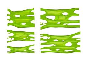 grüne Schleimstrecke auf weißem, isoliertem Hintergrund. dicke schleimige geleeartige Substanz erstreckt sich in einer klebrigen Masse. Vektor-Cartoon-Illustration. vektor
