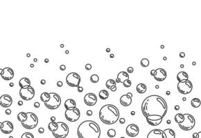 bubblor av kolsyrad dryck, medicin, syre, vatten. såpbubblor. översikt. vektor illustration isolerade bakgrund