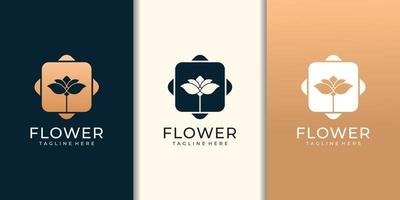 Blumen Mode Natur Logo Design Vektorinspiration vektor