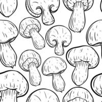 sömlösa mönster av svamp med skiss eller handritad stil vektor