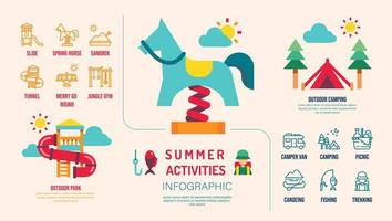 Infografik-Designvorlage für Sommeraktivitäten. Design-Vektor. vektor