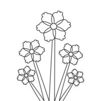 saisonale blume handgezeichnete blühende bündel silhouette kreative illustration vektor