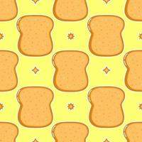 söt rolig skivad toast bröd mönster karaktär. vektor handritad tecknad kawaii karaktär illustration ikon. isolerad på vit bakgrund. skivat toast bröd karaktär koncept