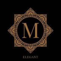 elegant bokstav m mandala logotyp mall vektor