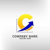 bokstav c trafik försäljning ikon logotyp mall för marknadsföringsföretag och finansiella eller andra företag vektor