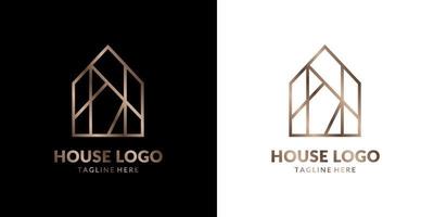 minimalistisches und elegantes abstraktes Kunsthaus-Logo für Immobilien, Bau, Innen- und Außendekoration vektor