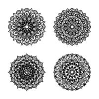 Kollektionen kreisförmiges Muster in Form eines Mandalas für Henna, Mehndi. Malbuch Seite. vektor